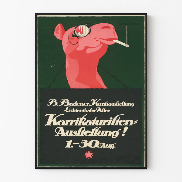 Vintage Poster Baden Badener Art Exhibition Caricaturists