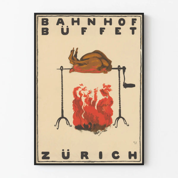 Vintage Bahnhof Buffet Zurich Poster - Wall decoration poster for kitchen