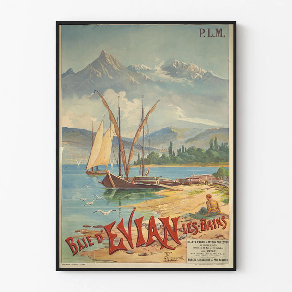 Vintage Poster of Evian-les-Bains Bay - Travel and Nature Wall Decoration