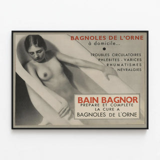 Vintage Poster of Bain Bagnor Bagnoles de l'Orne — framed artwork on a wall