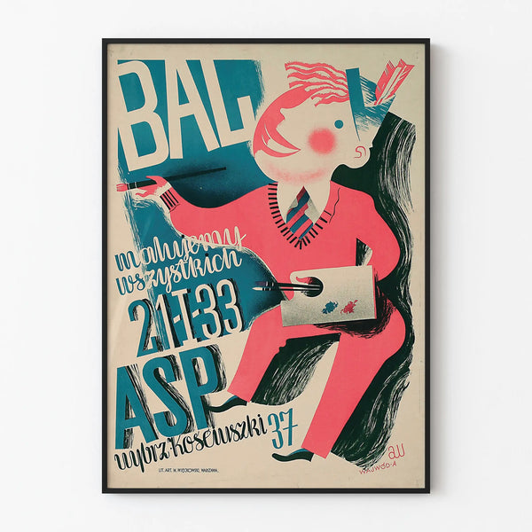 Vintage Bal Poster Artistic Wall Decoration