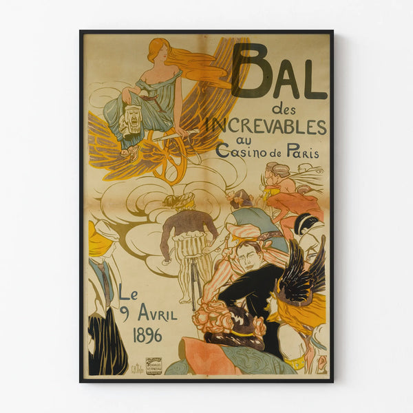 Vintage poster of the Unbreakables' Ball at the Paris Casino 1896