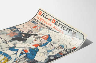 Vintage poster of the Bal du Déficit at the Moulin Rouge 1897