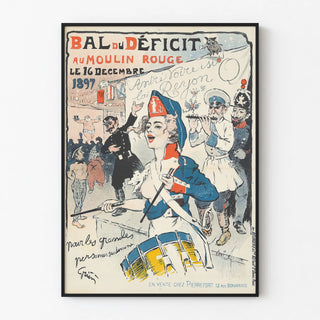 Vintage poster of the Bal du Déficit at the Moulin Rouge 1897