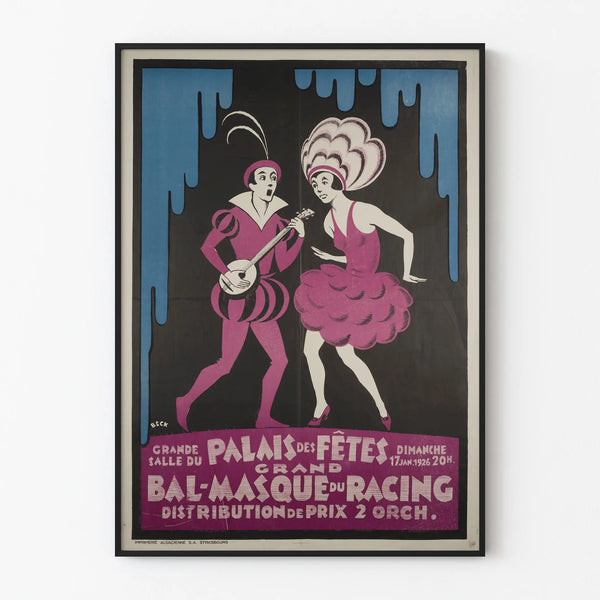 Vintage Poster of the Masked Ball at the Racing Palais des Fêtes 1926