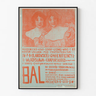 Vintage poster for charity dance party for the Polish school