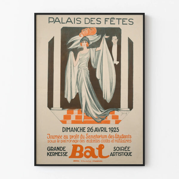 Vintage poster Bal Palais des Fêtes 1925 wall decoration