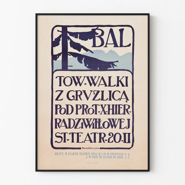 Vintage poster against tuberculosis rally under Radziwill protection