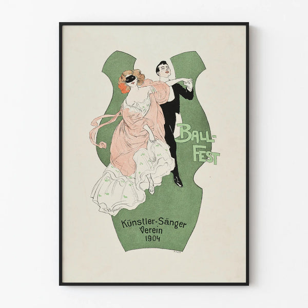 Vintage poster Ball-Fest Künstler-Sänger Verein 1904