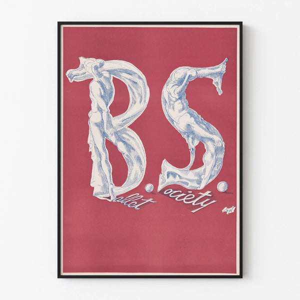Wall Decoration Poster Ballet Society Red and Blue