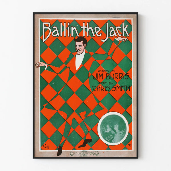 Vintage Poster Ballin' the Jack Geometric Pattern