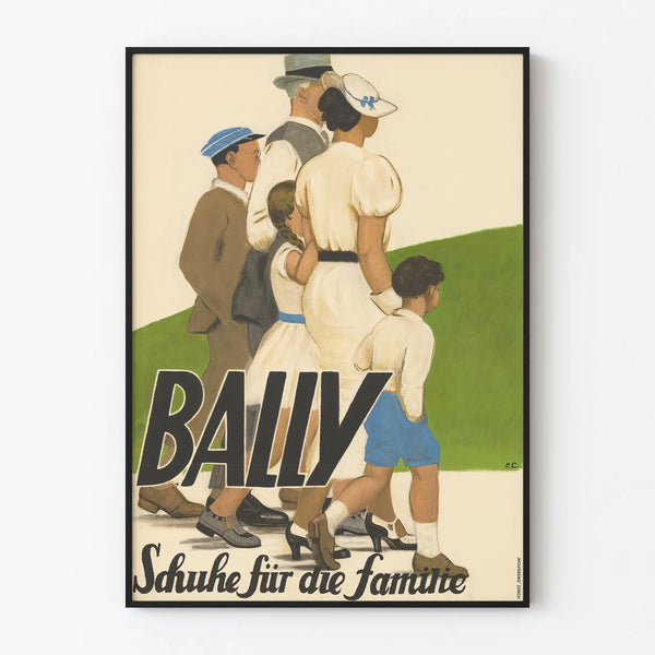 Vintage Bally shoe poster for the family - retro wall decoration