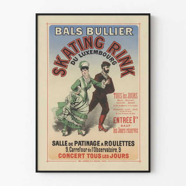Vintage poster Bals Bullier Skating Rink of Luxembourg