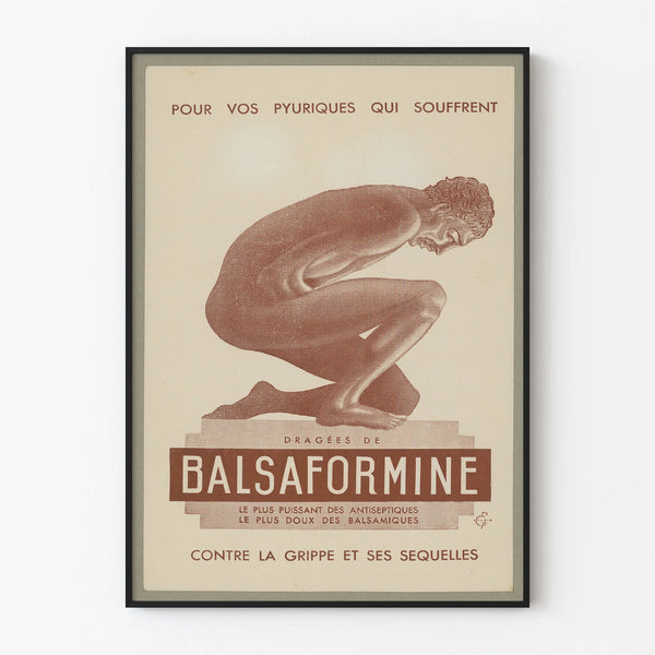 Vintage poster Dragees Balsaformine wall decoration health