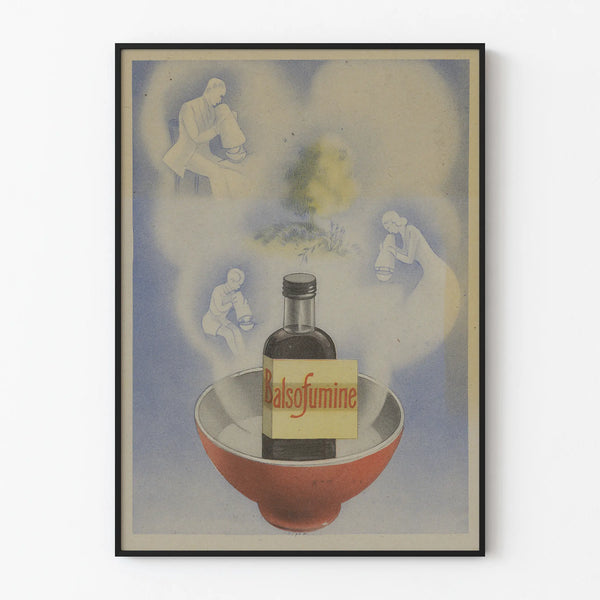 Vintage Balsofumine poster for retro wall decoration