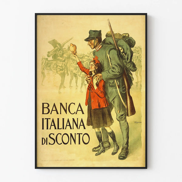 Vintage Poster of the Italian Discount Bank - Historic Wall Decoration
