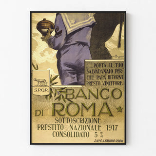 Vintage Banco di Roma Poster – Support for the National Loan 1917