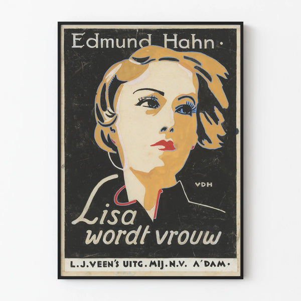 Vintage artistic poster of a woman portrait - Lisa becomes woman