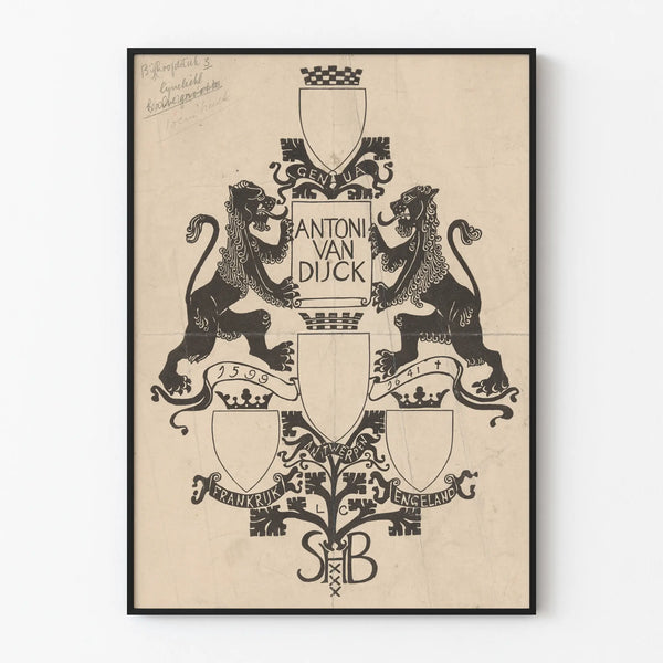 Heraldic Poster Antoni Van Dijck Vintage Wall Decoration