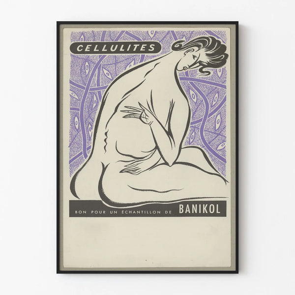 Vintage Banikol poster against cellulite for wall decoration