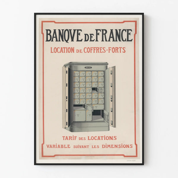 Vintage Poster of the Bank of France Safe Deposit Box Rental