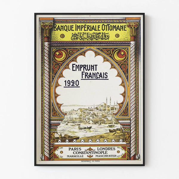 Vintage Poster of the Ottoman Imperial Bank French Loan 1920