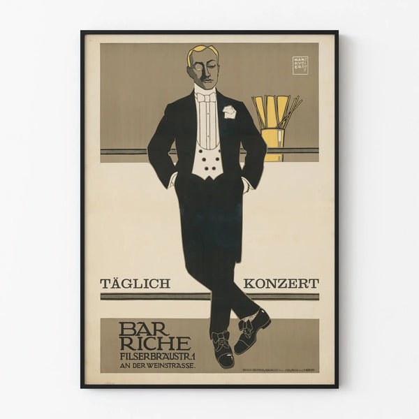 Vintage Bar Poster Rich Daily Concert