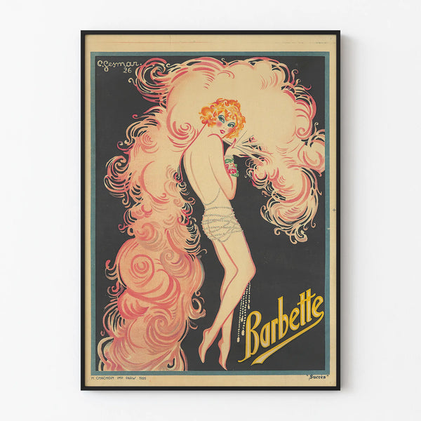 Vintage poster Barbette 1926, Art Deco wall decoration