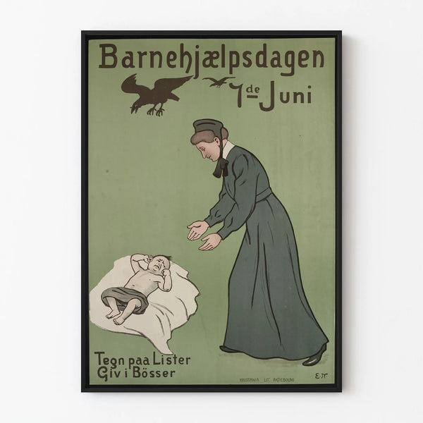 Vintage Poster for Barnehjælpsdagen – June 1st, Children's Solidarity Day