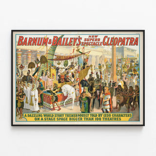 Vintage Poster Barnum & Bailey’s New Superb Spectacle Cleopatra — framed artwork on a wall