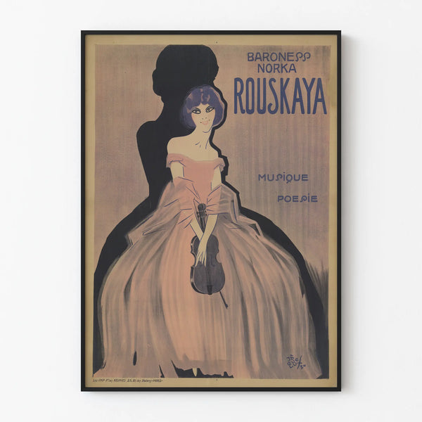 Vintage Poster Baronesse Norka Rouskaya Music and Poetry