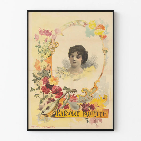 Vintage poster of Baroness Paulette in Art Nouveau style