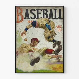 Vintage Poster of Baseball Magazine Cover August 1917