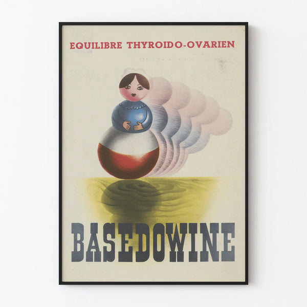 Vintage poster Basedowine thyroid-ovarian balance