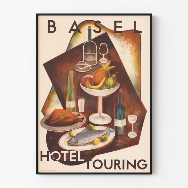 Vintage Basel Hotel Touring Decorative Poster