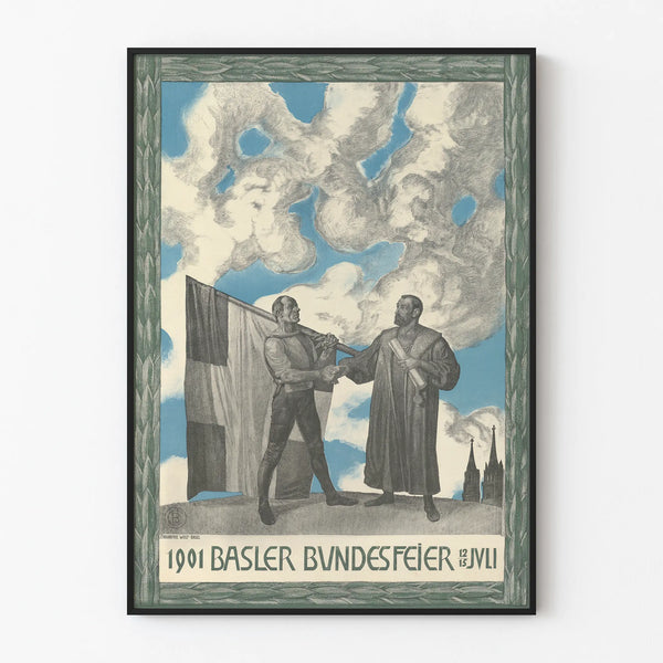 Vintage poster Basel Federal Celebration 1901 historical wall decoration