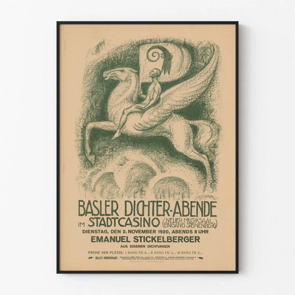 Vintage Poster for Basler Poet Evenings at the City Casino