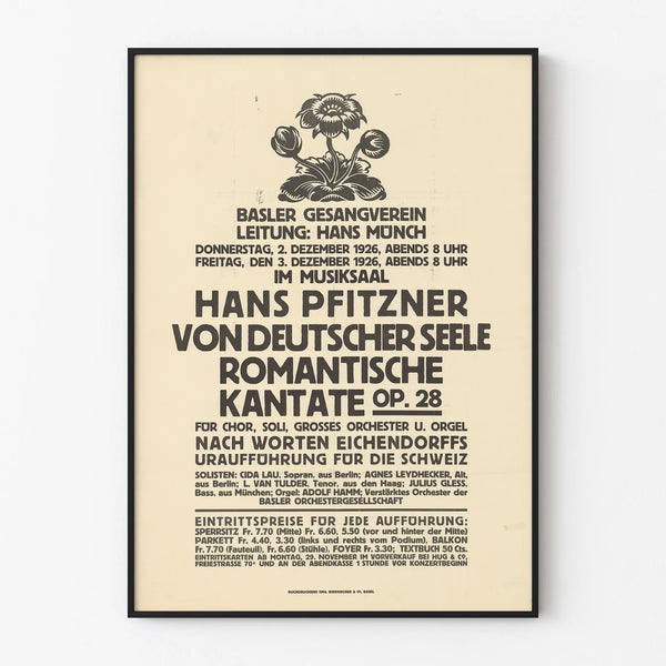 Vintage Poster of Basler Gesangverein Romantic Cantata