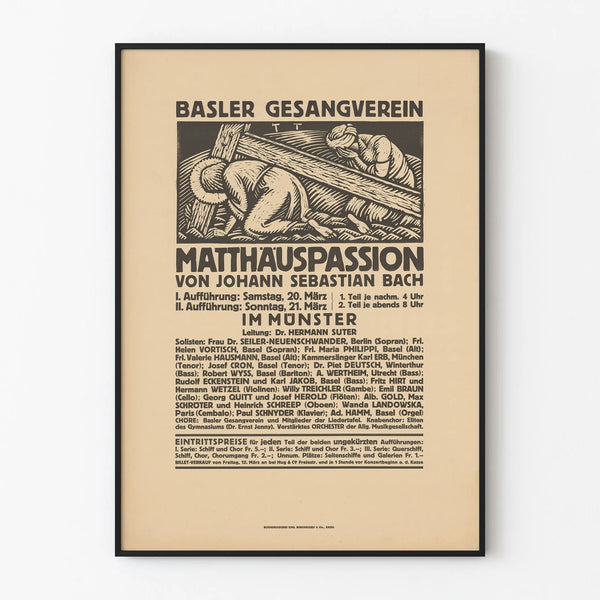 Poster Basel Singing Society St. Matthew Passion by Johann Sebastian Bach