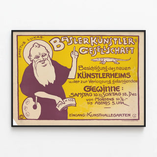 Basel Artists' Society Poster - Visit to the New Artists' House — framed artwork on a wall