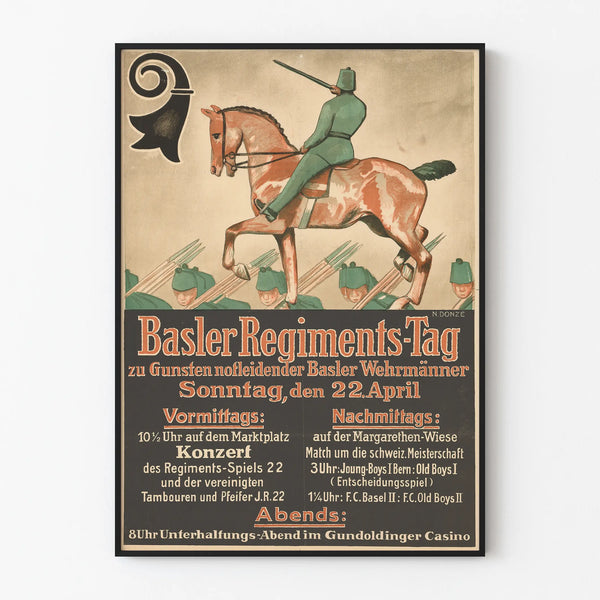 Vintage Basler Regiment Day poster for wall decoration