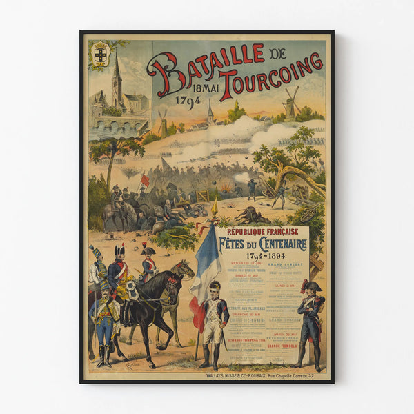 Historical Poster of the Battle of Tourcoing 1794 - Centennial Celebrations 1894