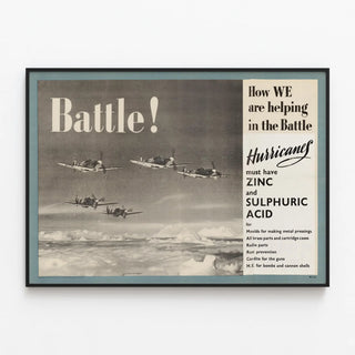 Battle Poster - Combat Aircraft in Flight for Wall Decoration — framed artwork on a wall