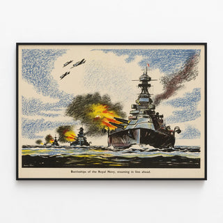Royal Navy Naval Battles Poster – Decorative Military Marine Poster — framed artwork on a wall