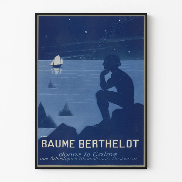 Vintage Baume Berthelot Poster - Soothing Blue Wall Decoration