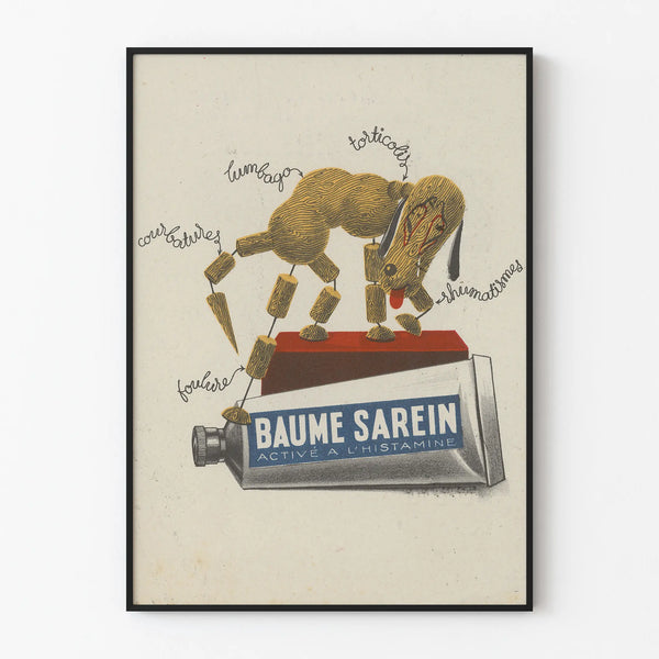 Vintage Baume Sarein poster wall decoration health