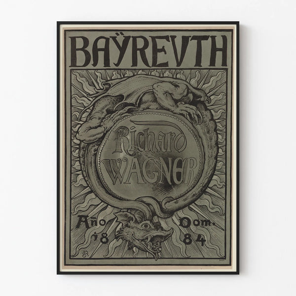 Vintage Bayreuth Richard Wagner 1884 Poster for Wall Decoration