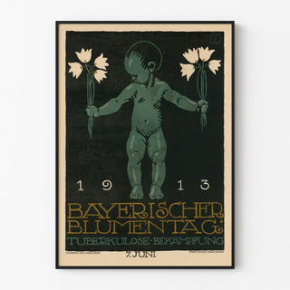 Vintage Bavarian Poster 1913 - Campaign Against Tuberculosis