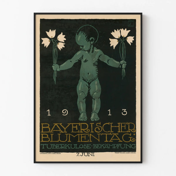 Vintage Bavarian Poster 1913 - Campaign Against Tuberculosis