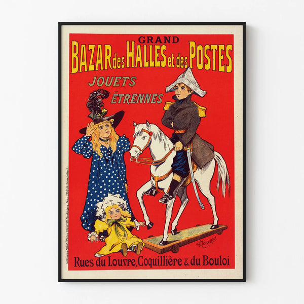 Vintage poster of the Grand Bazar des Halles et des Postes - Retro children's wall decoration